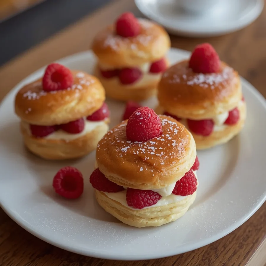 Rosewater & Raspberry Filled Choux Buns
