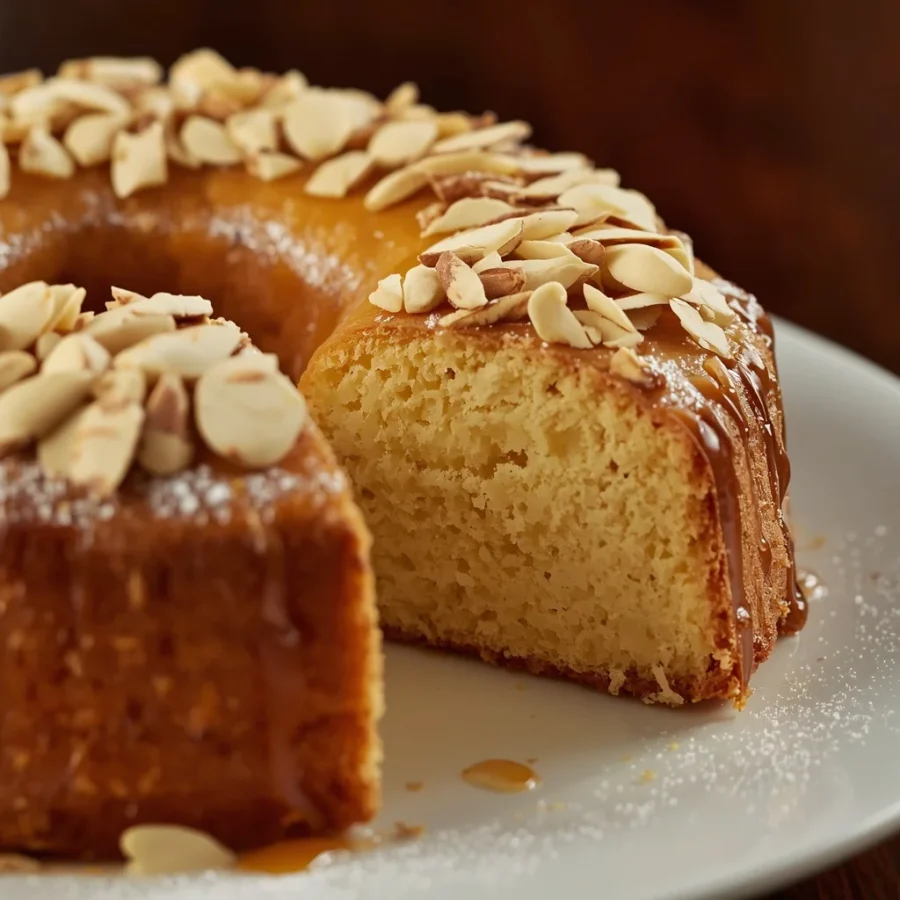 Saffron Honey Almond Tea Cake