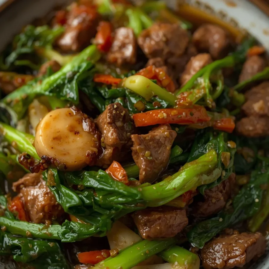 Sauteed Bok Choy Halal Beef Stir Fry