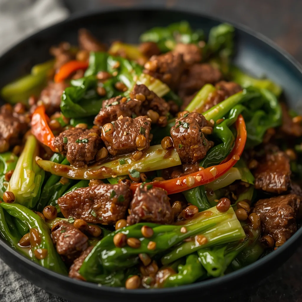 Sauteed Bok Choy Halal Beef Stir Fry