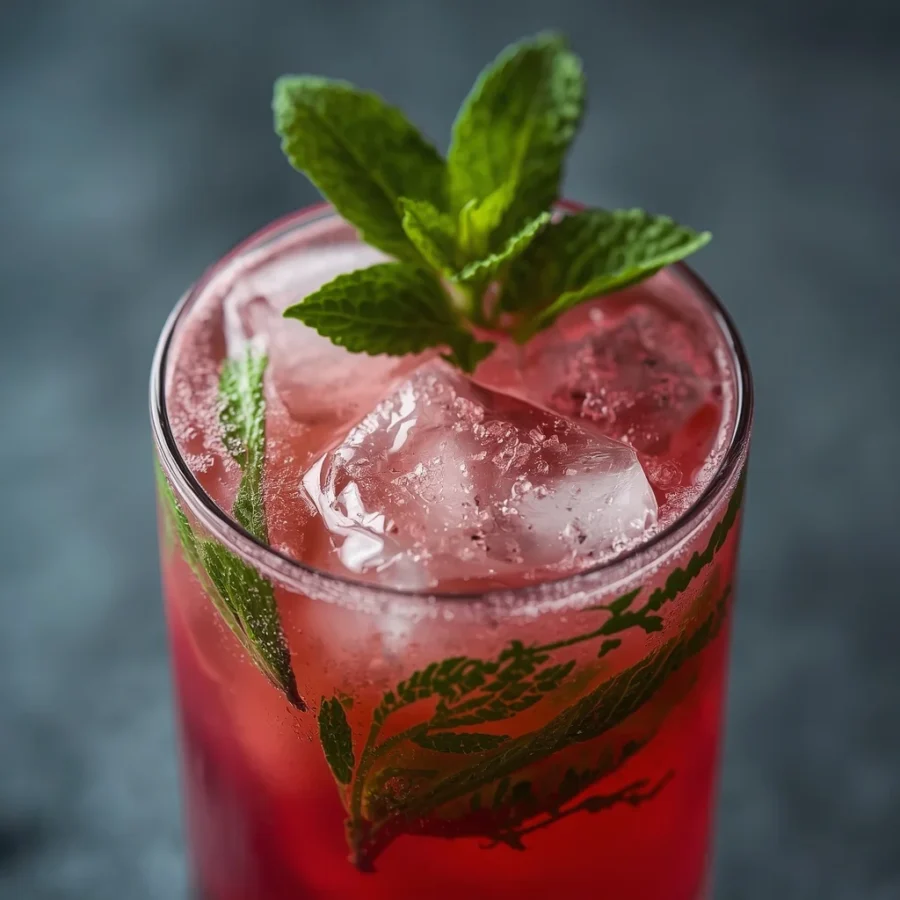Smoked Hibiscus Mint Mojito Mocktail