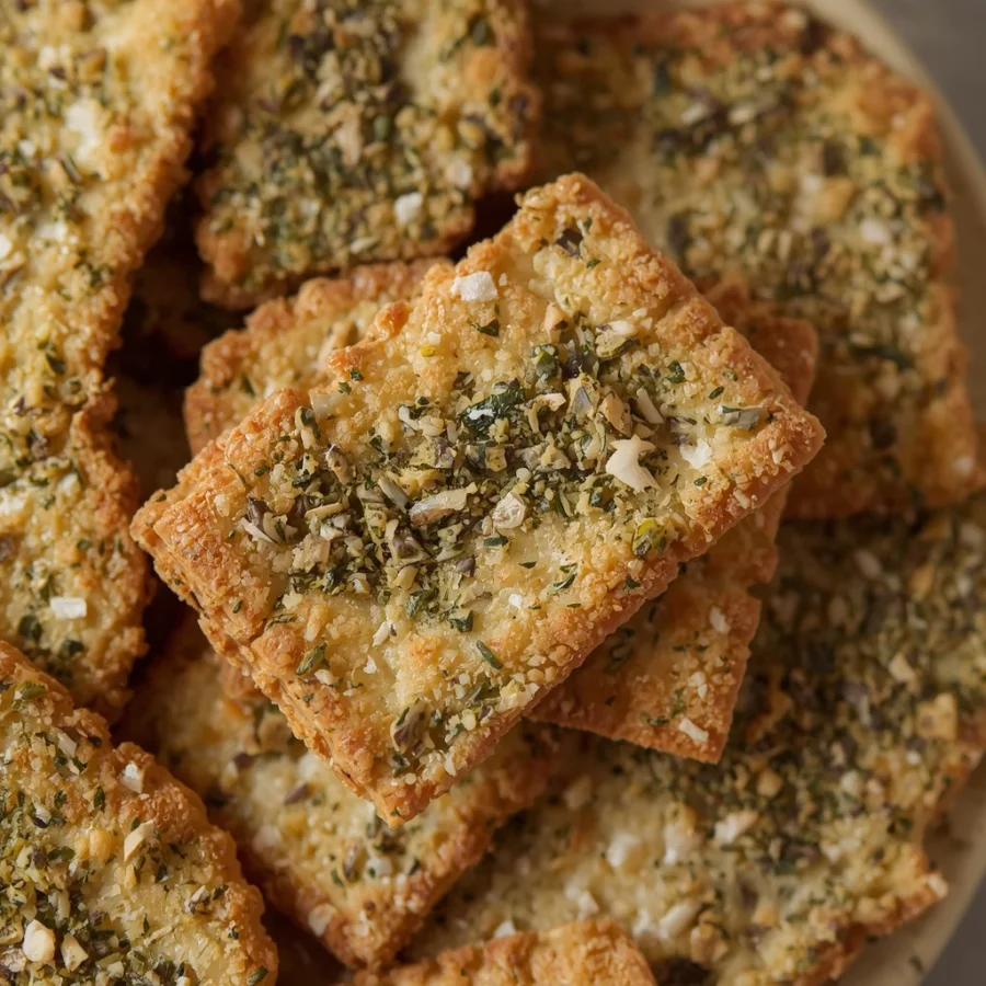 Sourdough Discard Zaatar Crackers
