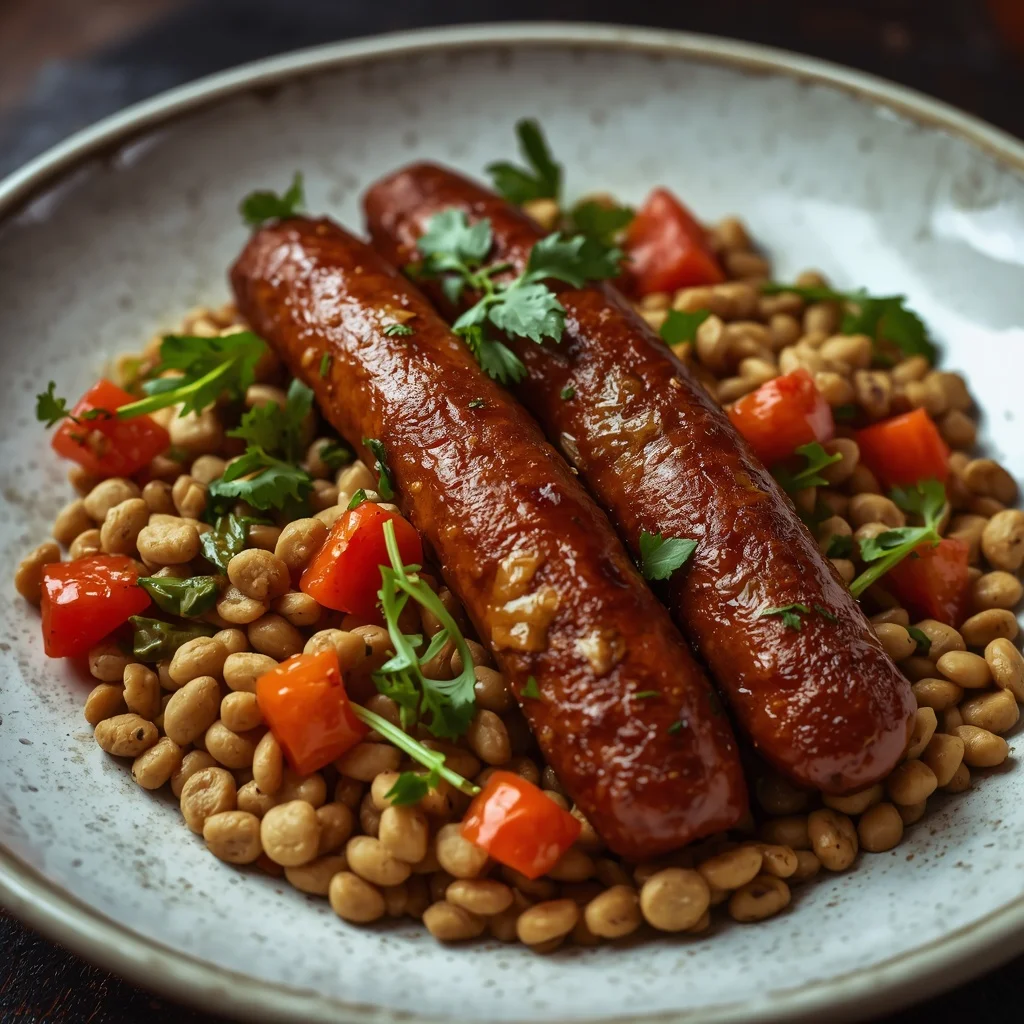 Spicy Halal Merguez Sausage and Farro Salad