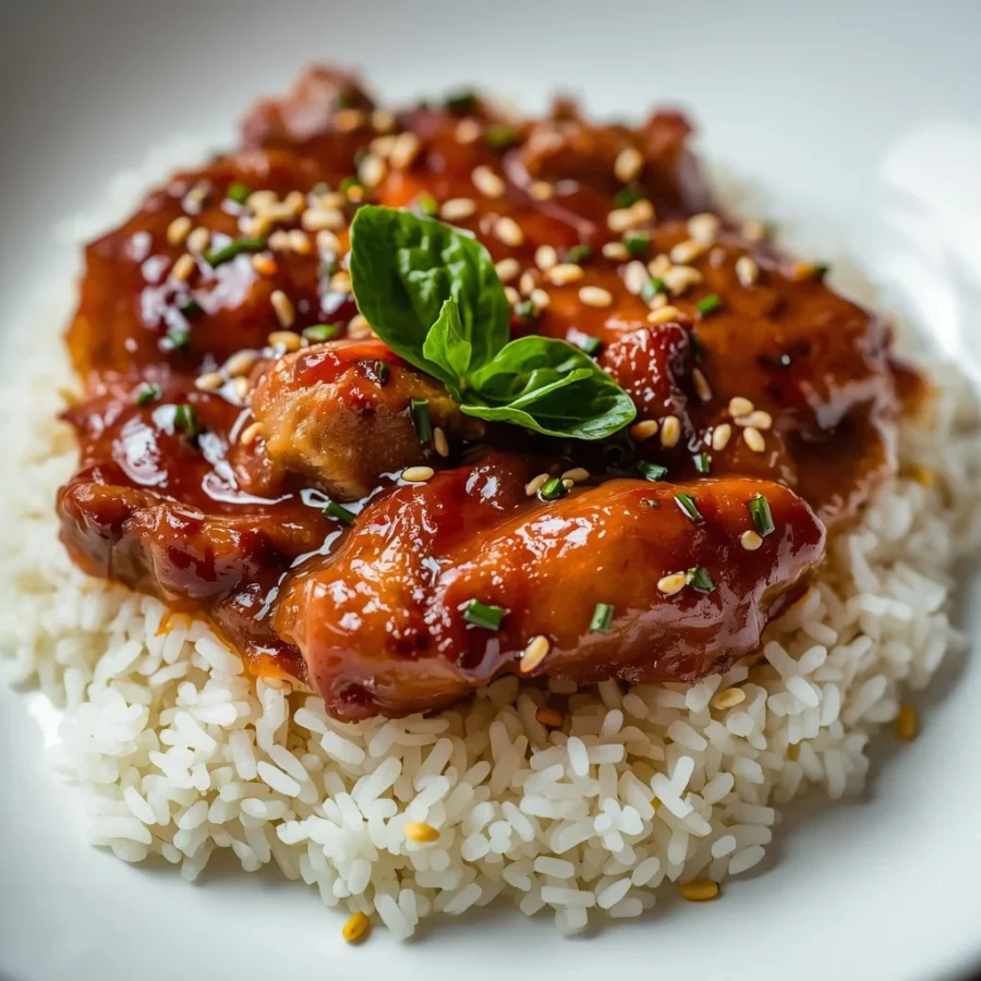 Sticky Sesame Honey Ginger Duck Breast with Jasmine Rice
