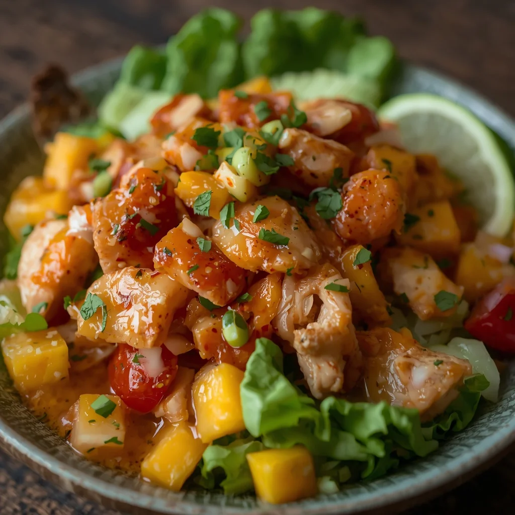 Swicy Mango Chicken Chopped Salad