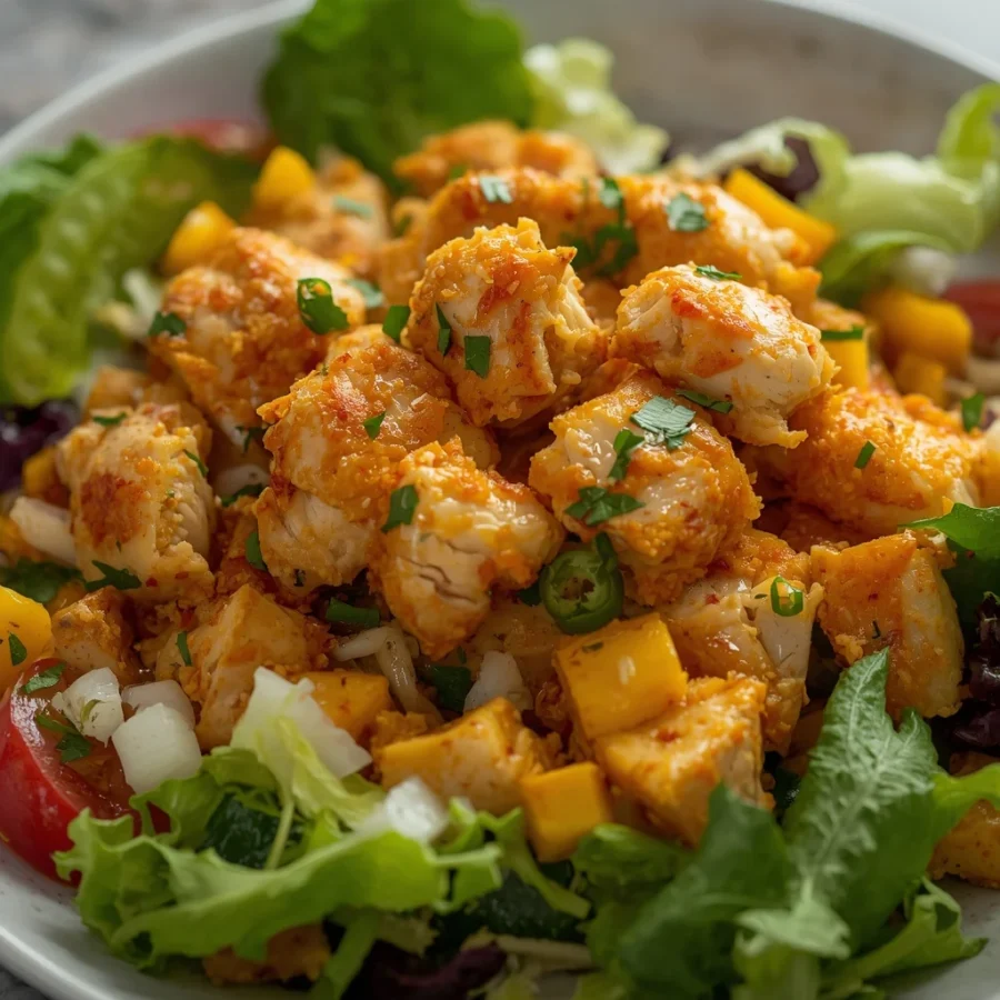 Swicy Mango Chicken Chopped Salad