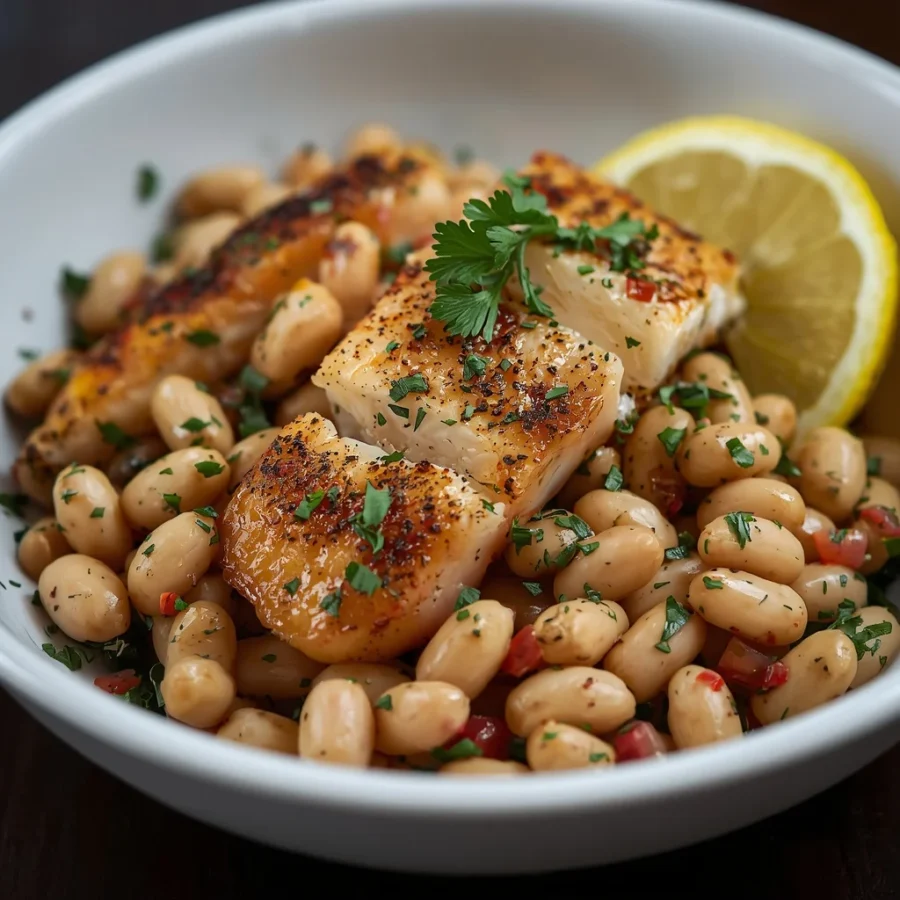 Tinned Fish White Bean Salad with Lemon & Herbs