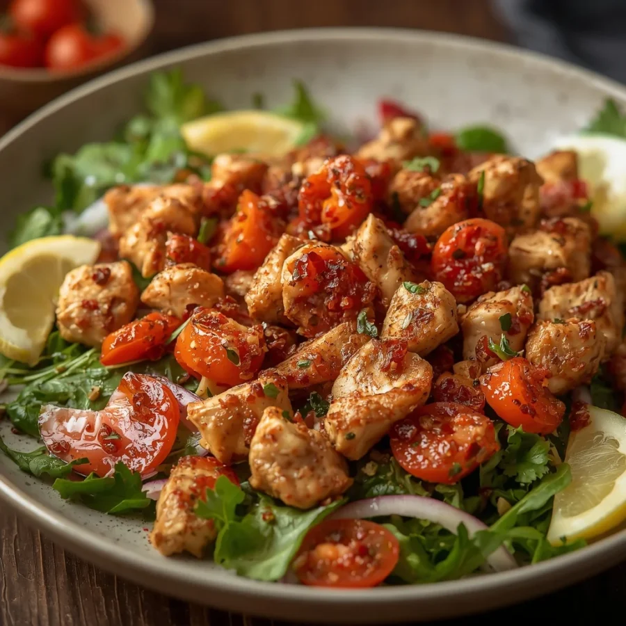 Turkish Choban Salad with Sumac Chicken