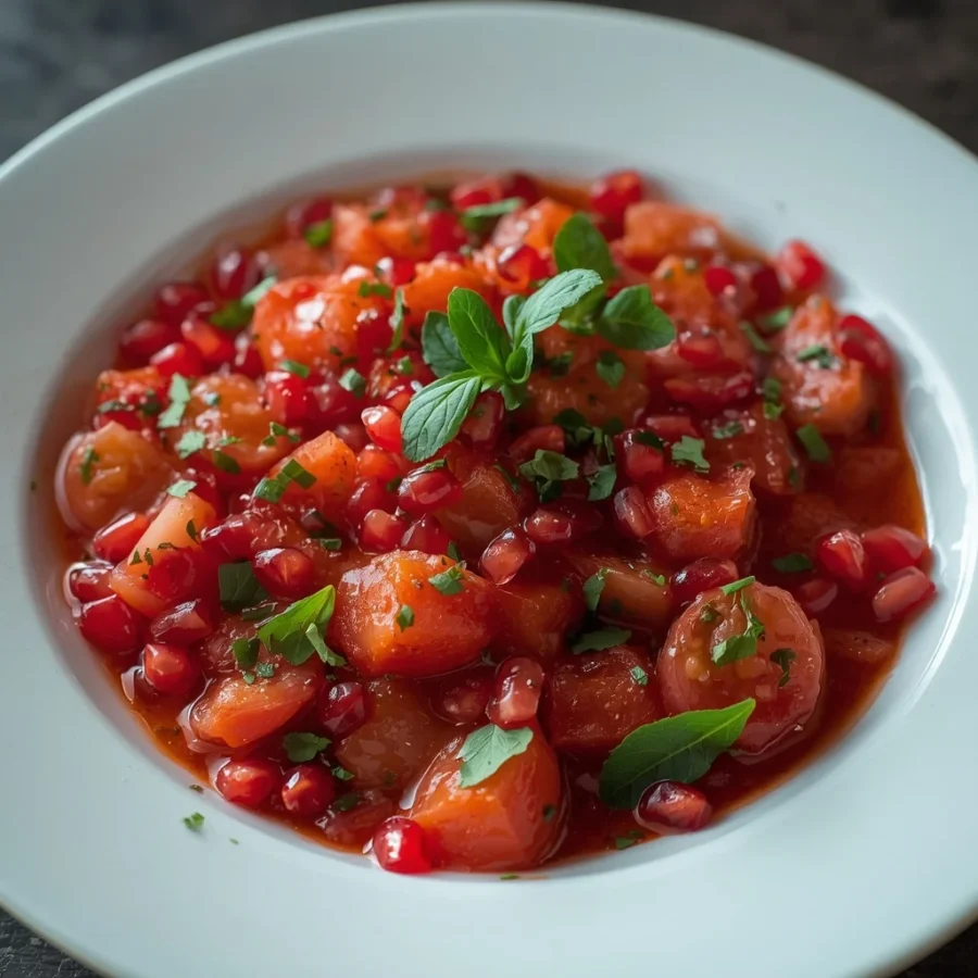 Turkish Ezme Tomato Salad with Pomegranate