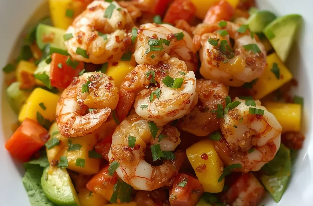 Vibrant Mango Avocado & Chili-Lime Halal Shrimp Salad