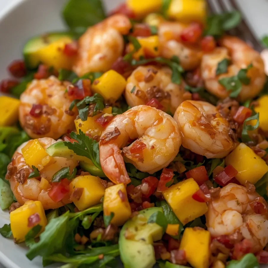 Vibrant Mango Avocado & Chili-Lime Halal Shrimp Salad