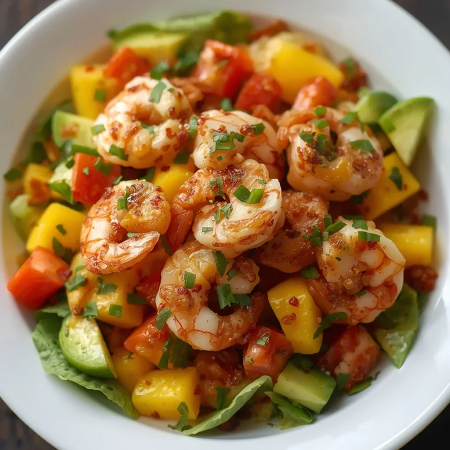 Vibrant Mango Avocado & Chili-Lime Halal Shrimp Salad