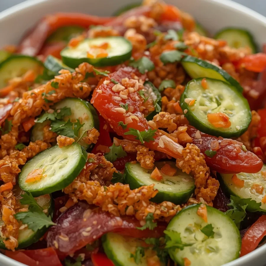 Viral Cucumber & Sweet Pepper Crunch Salad