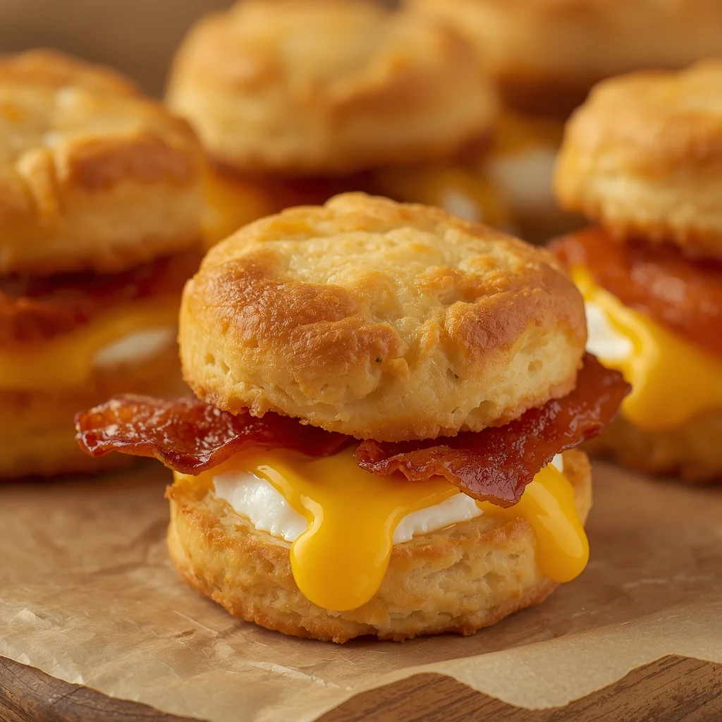 Air Fryer Halal Bacon Egg & Cheese Biscuit Bites