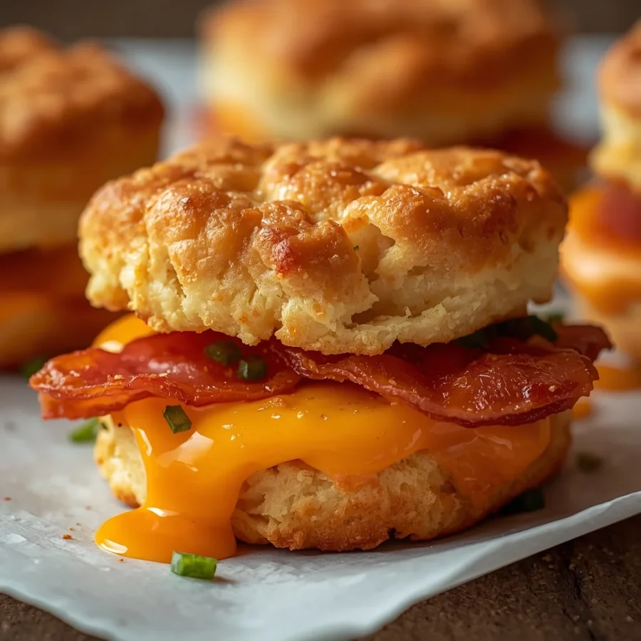 Air Fryer Halal Bacon Egg & Cheese Biscuit Bites