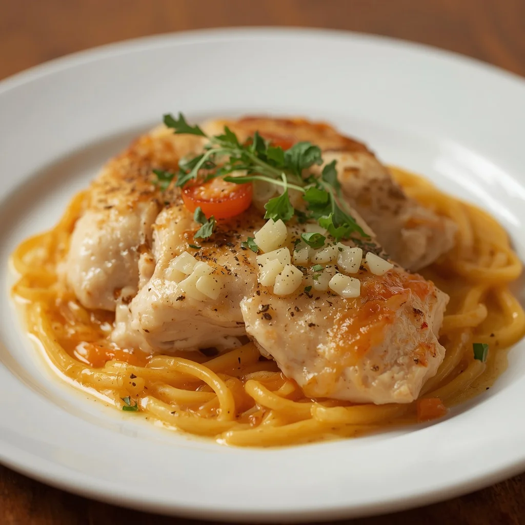 Baked Halal Chicken Tetrazzini