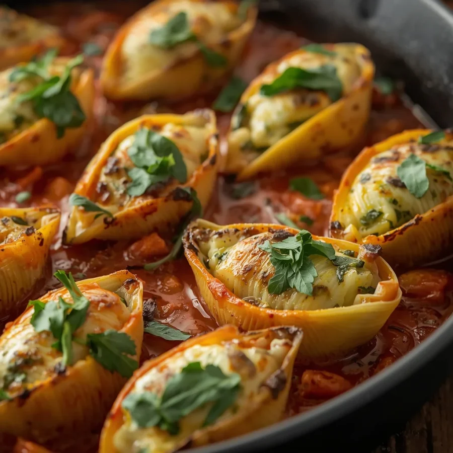Baked Spinach Ricotta Stuffed Shells
