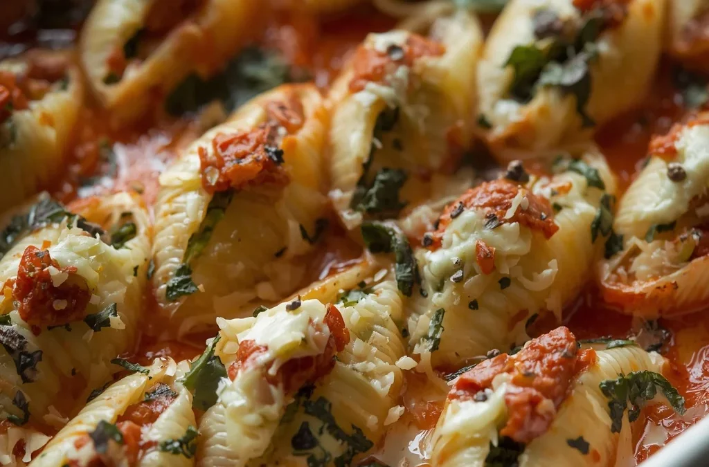 Baked Spinach Ricotta Stuffed Shells