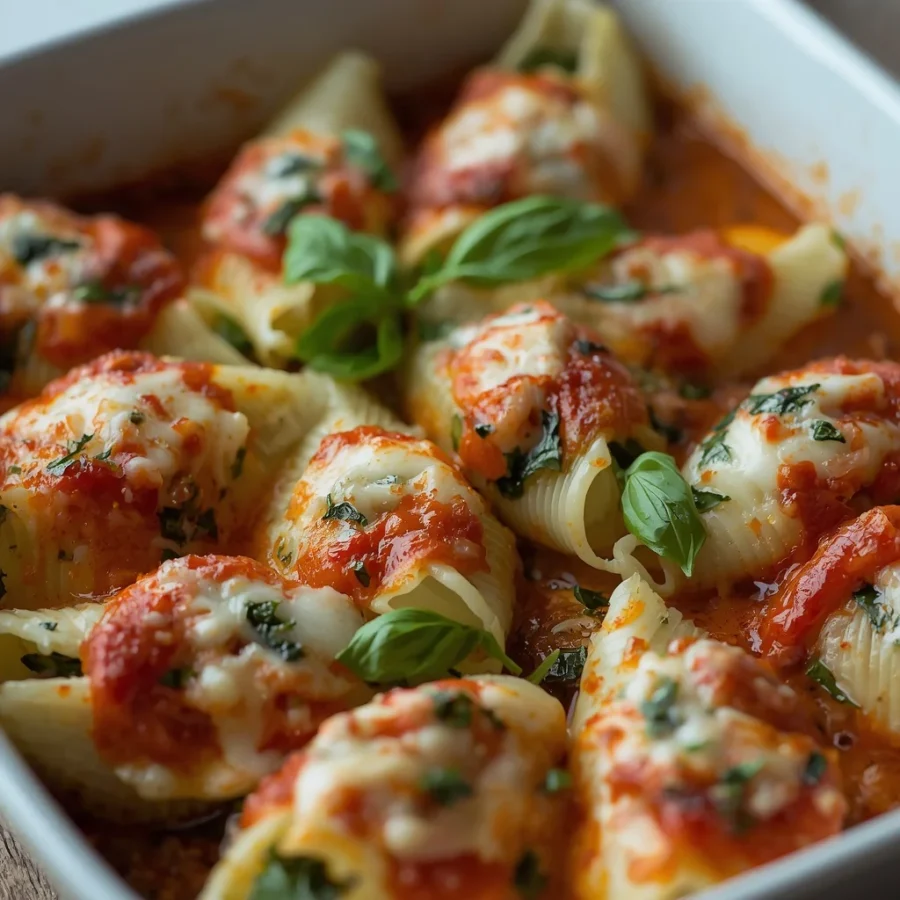 Baked Spinach Ricotta Stuffed Shells