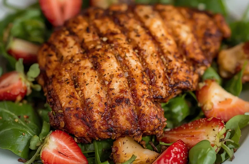 Blackened Chicken Strawberry Spinach Salad