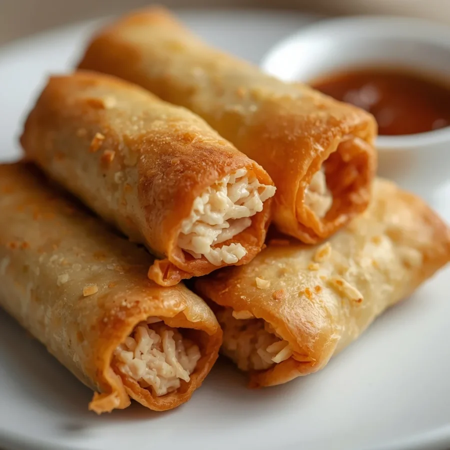 Cheesy Chicken Spring Rolls
