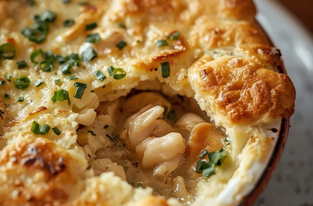 Chicken Pot Pie with Flaky Biscuit Crust