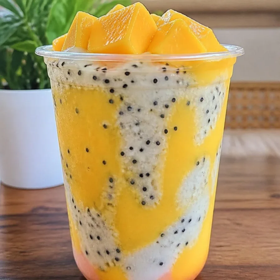 Creamy Frozen Mango Dragonfruit Refresher