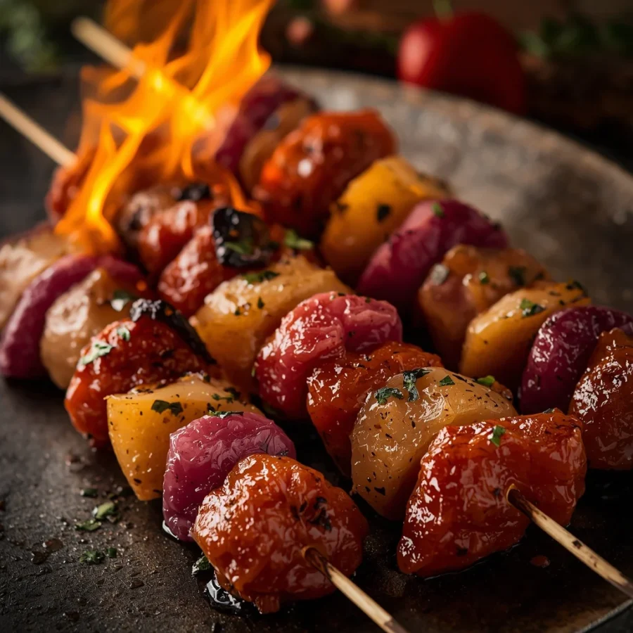 Flame-Grilled Shish Tawook Skewers