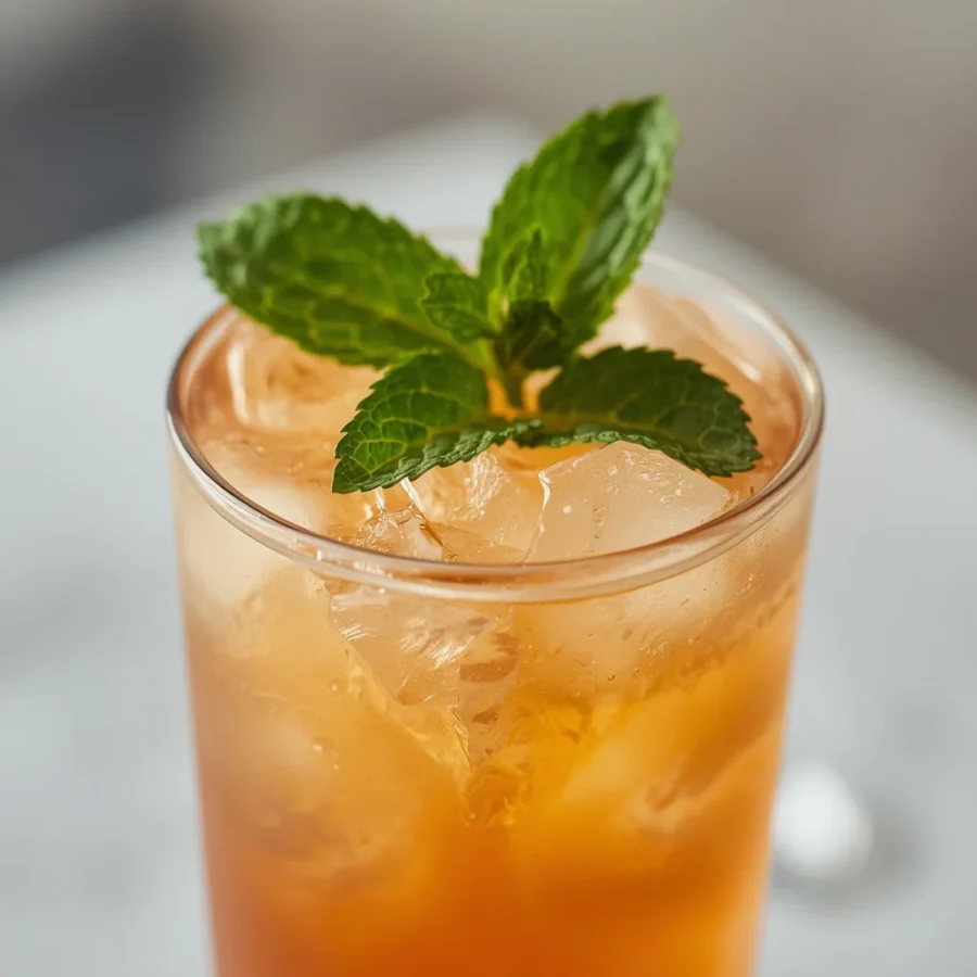 Peach Mint Ginger Ale Spritzer