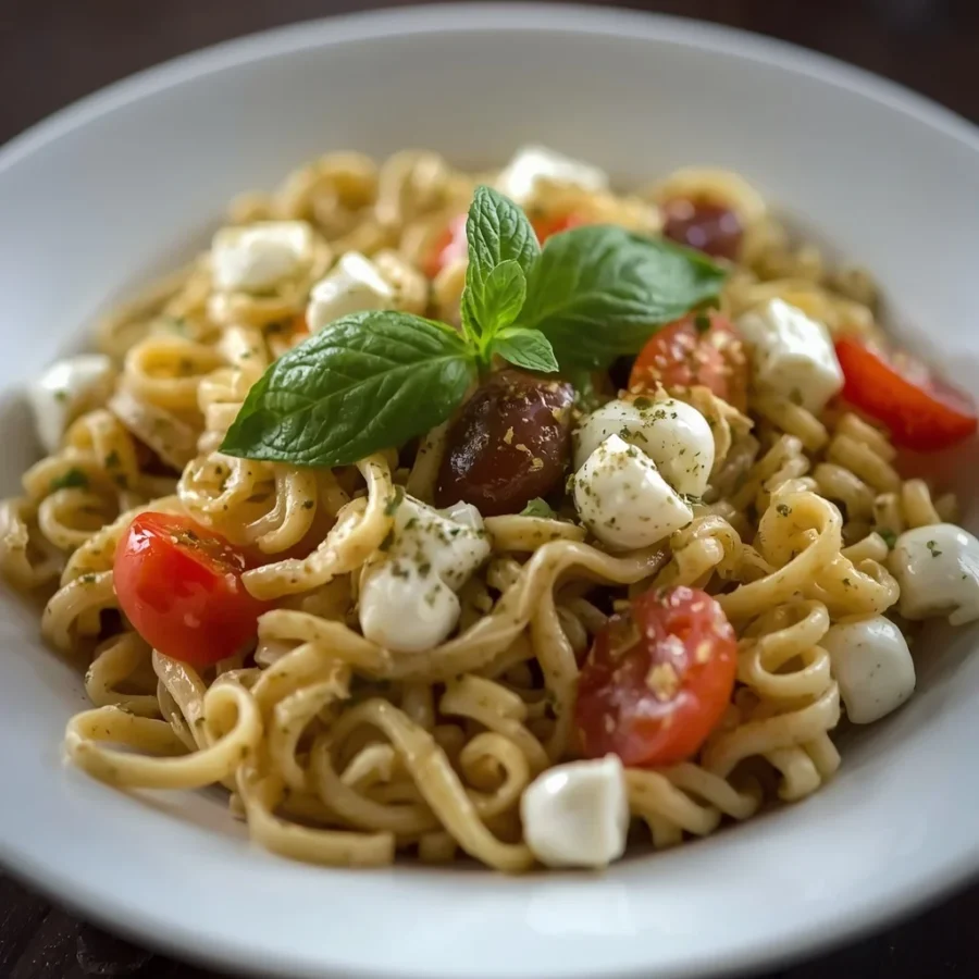 Pesto Mozzarella Pasta Salad