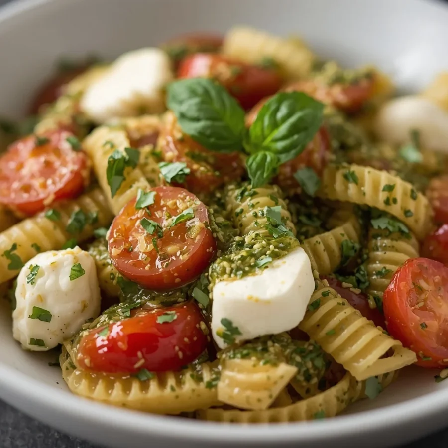 Pesto Mozzarella Pasta Salad