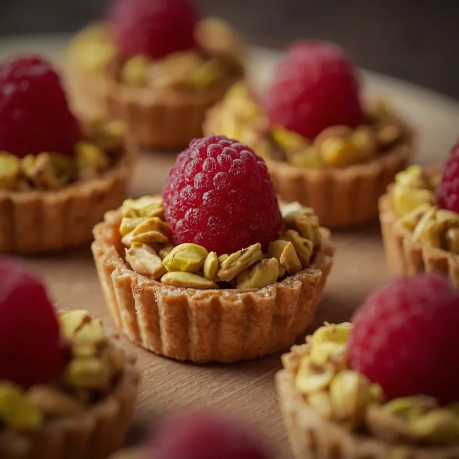 Raspberry Pistachio Tartlets