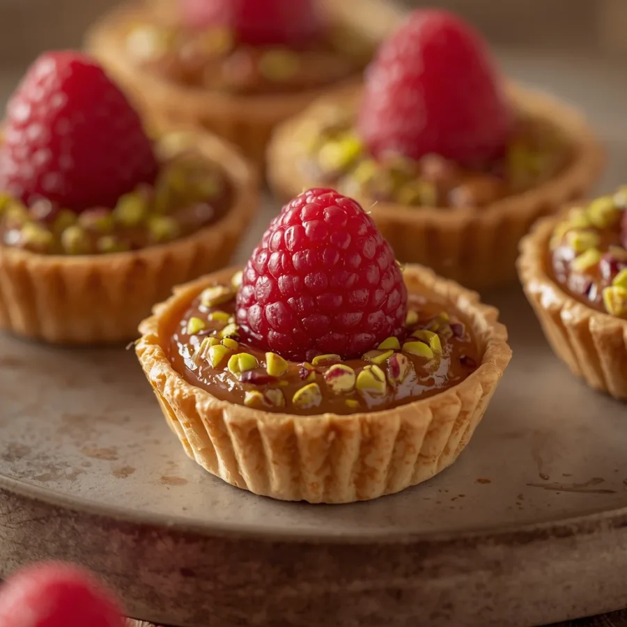 Raspberry Pistachio Tartlets