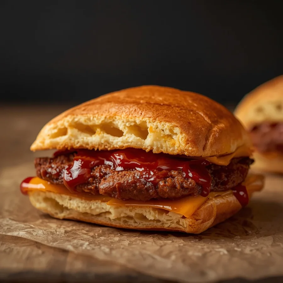 Sourdough Discard Halal Beef Patty Melt Pockets