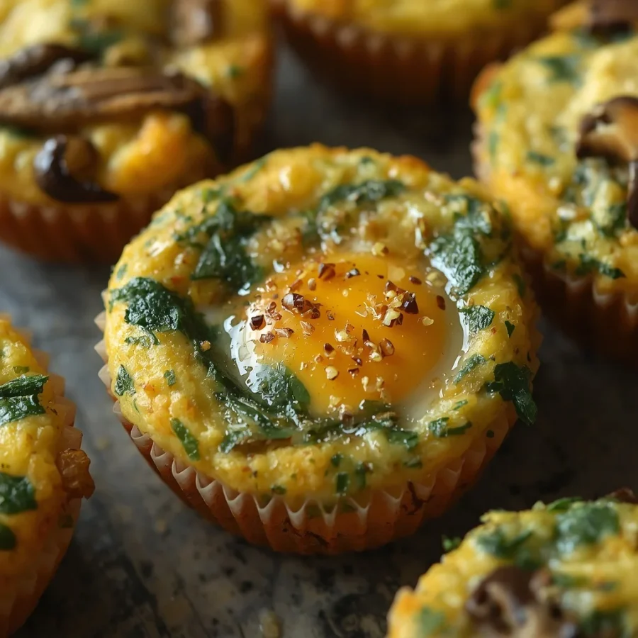 Spinach Mushroom Egg Muffins