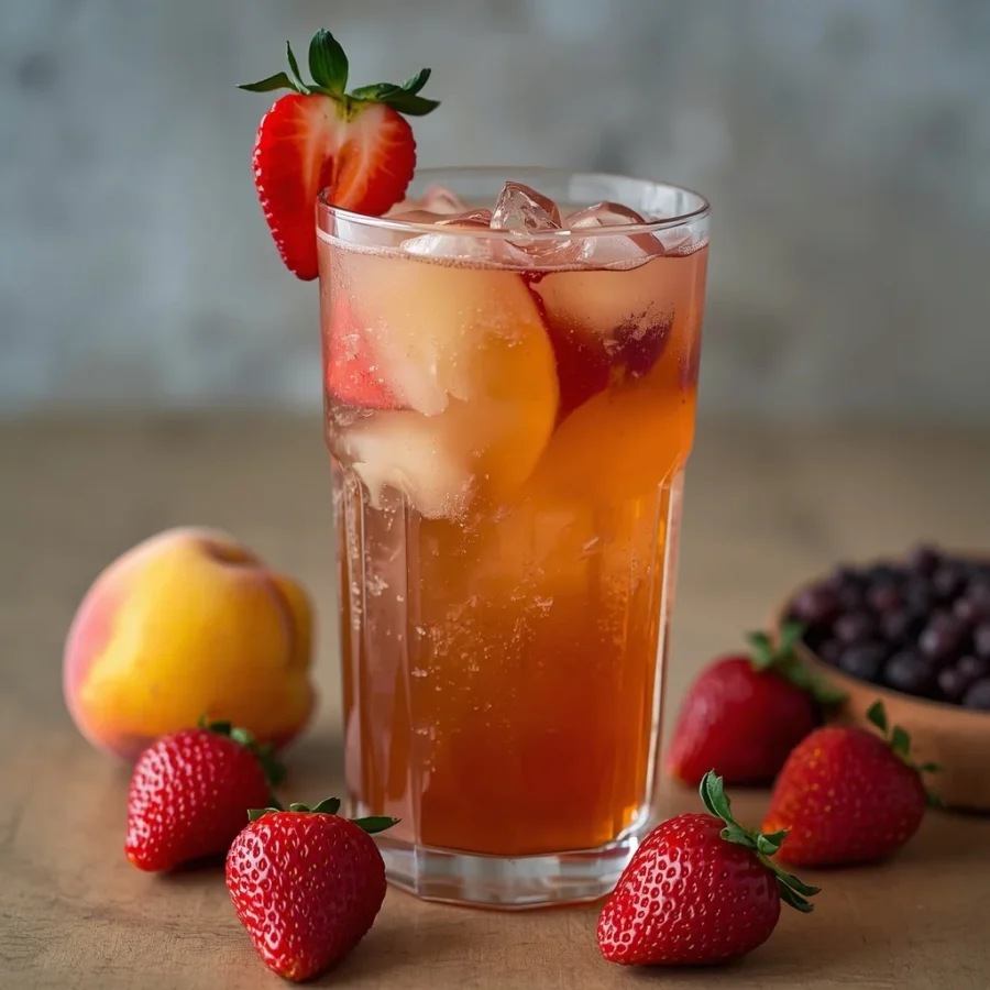 strawberry peach iced tea