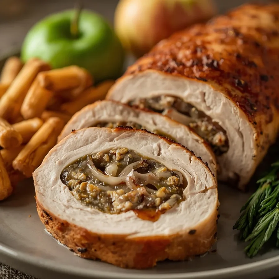 Apple Sage Stuffed Turkey Breast