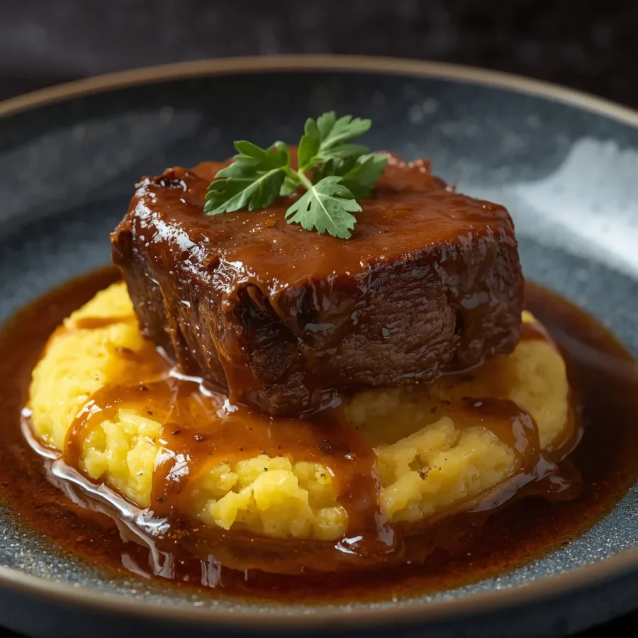 Braised Beef Short Ribs with Polenta