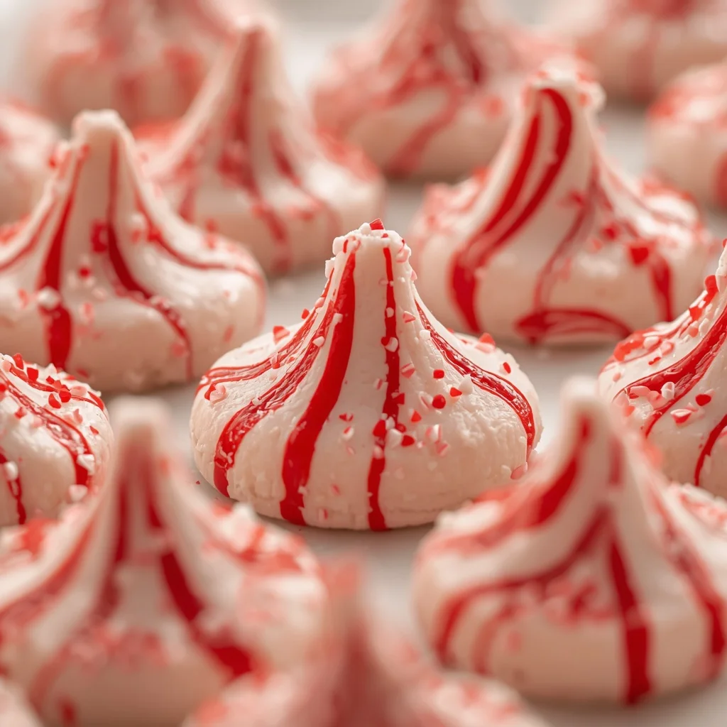 Candy Cane Kiss Cookies