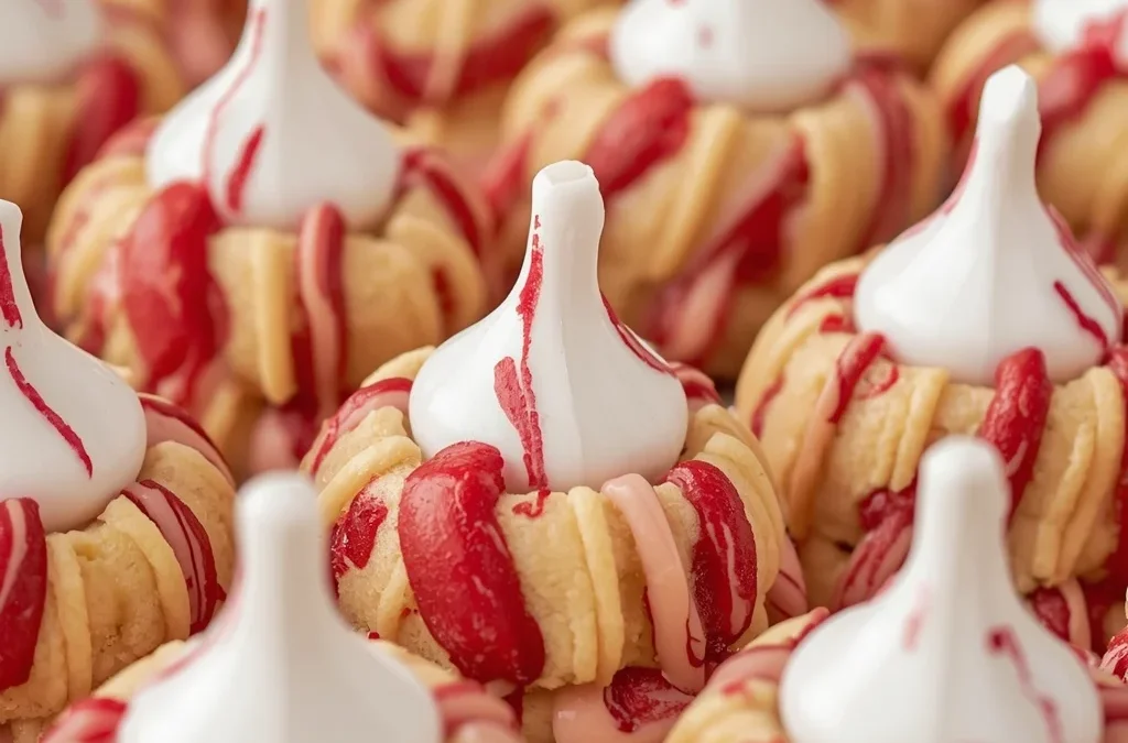 Candy Cane Kiss Cookies