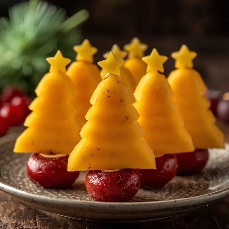 Cheese & Sausage Christmas Tree Skewers