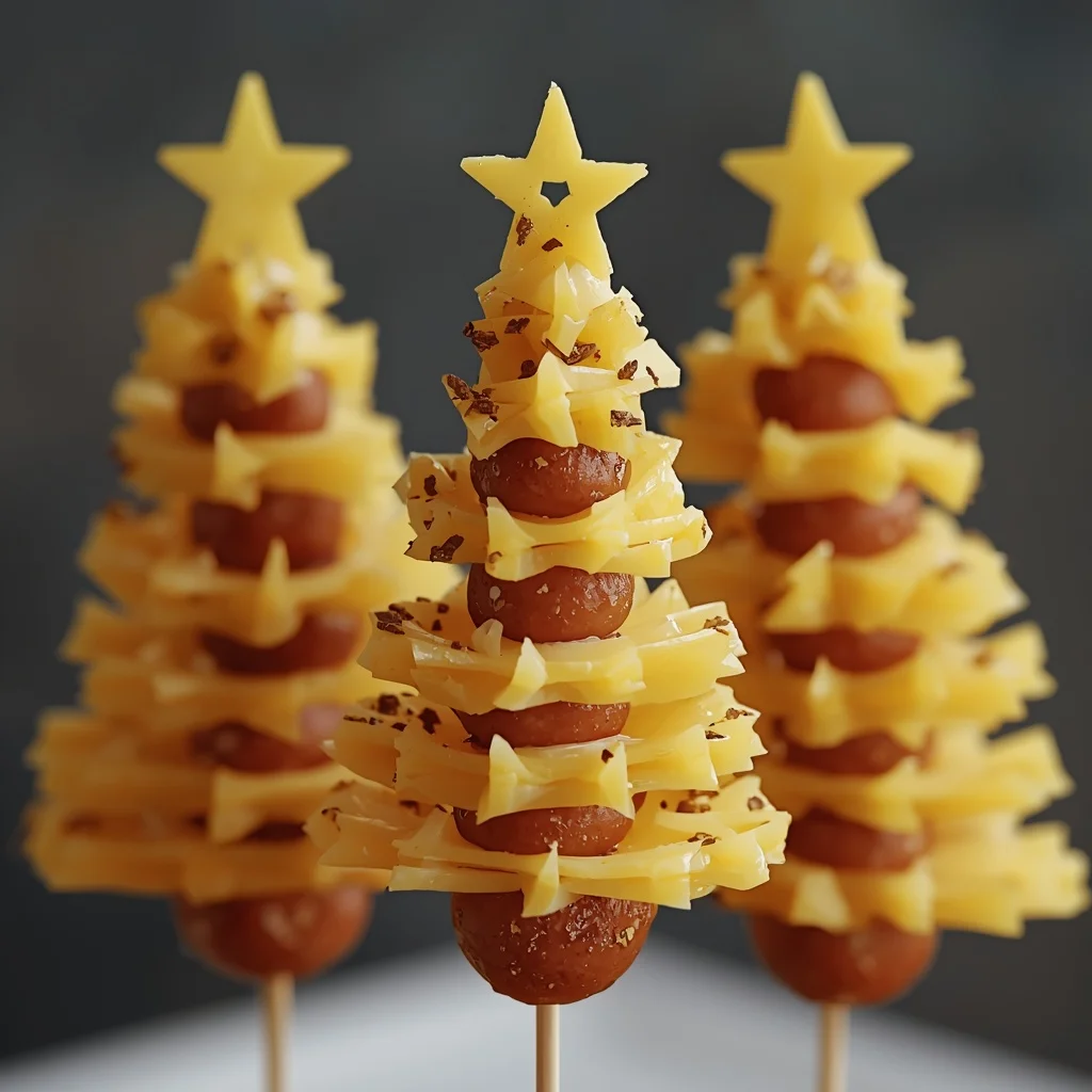 Cheese & Sausage Christmas Tree Skewers