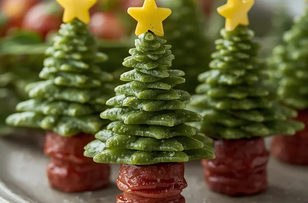 Cheese & Sausage Christmas Tree Skewers