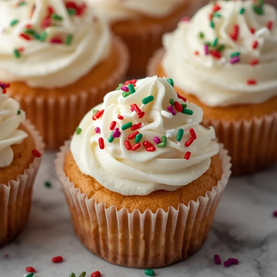 Christmas Confetti Cupcakes