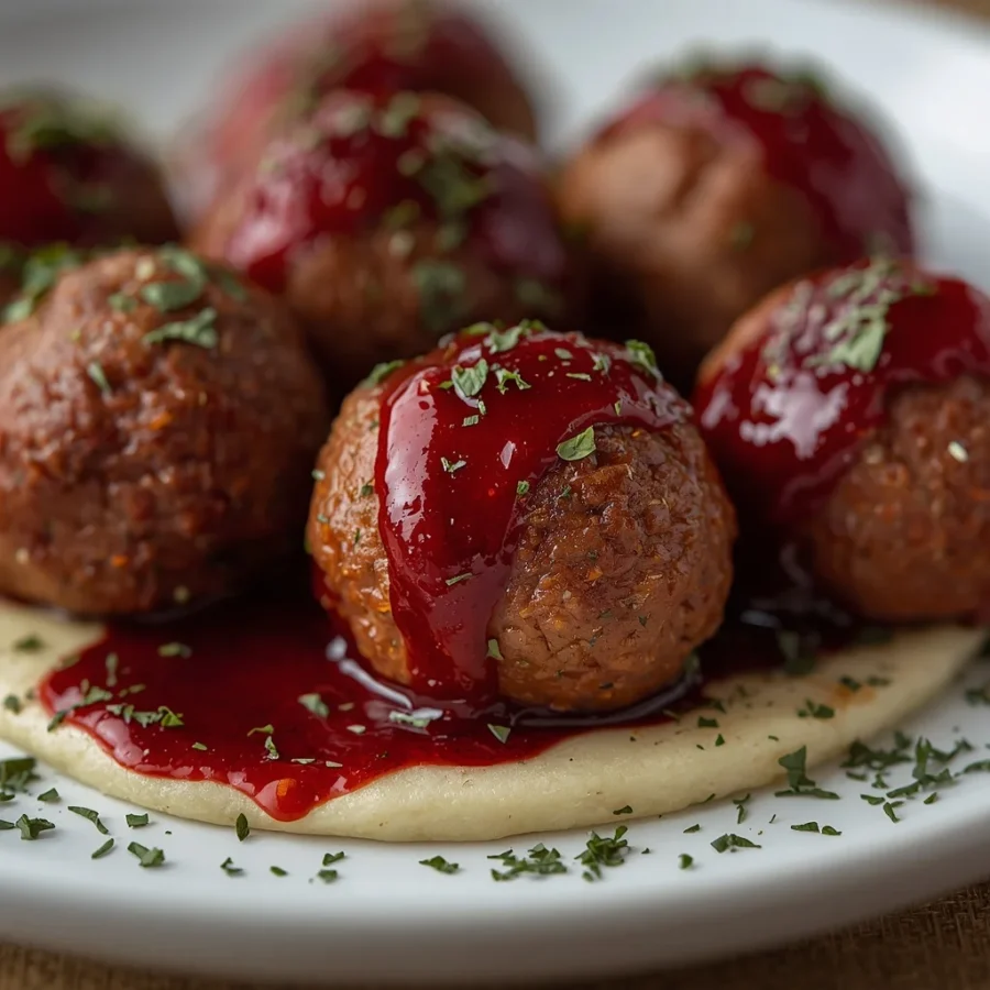 Poison Apple Cranberry Meatballs