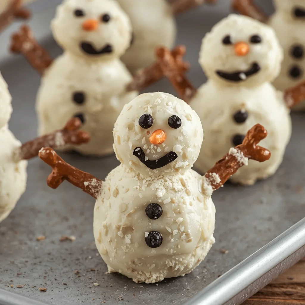 Pretzel Rod Snowmen