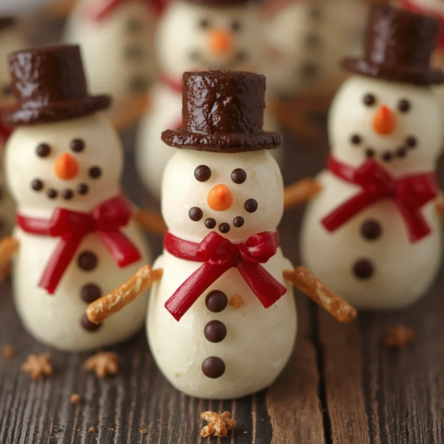 Pretzel Rod Snowmen