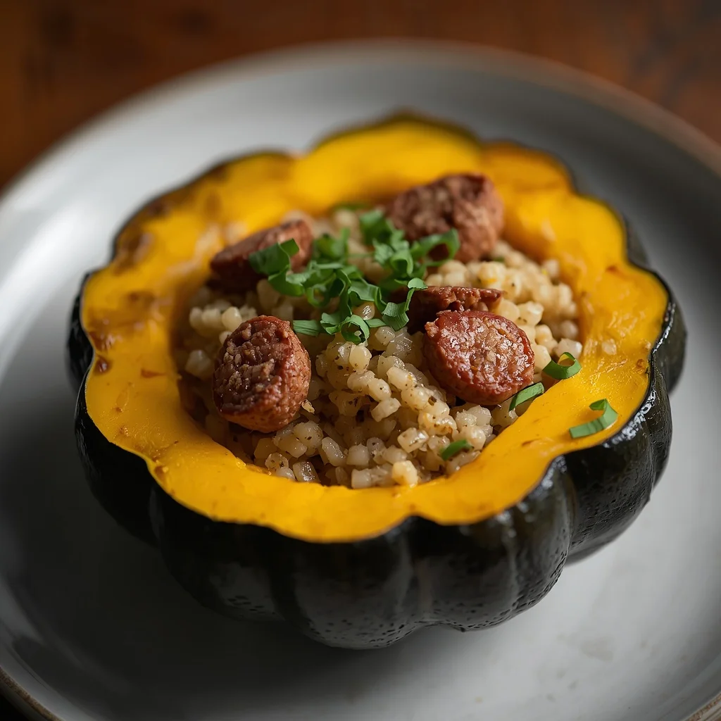 Quinoa & Sausage Stuffed Acorn Squash