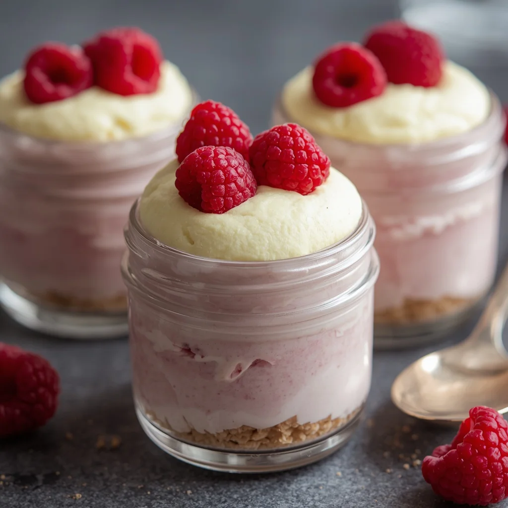 Raspberry White Chocolate Mousse Jars