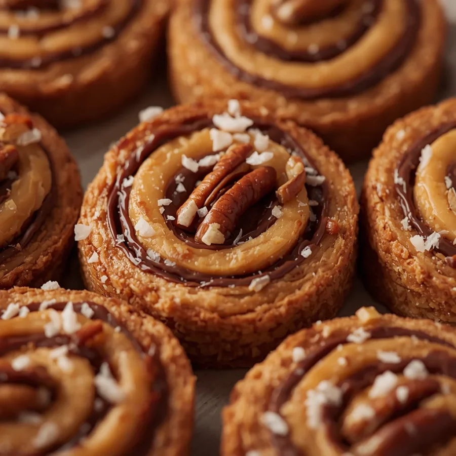 Salted Caramel Pecan Pinwheels